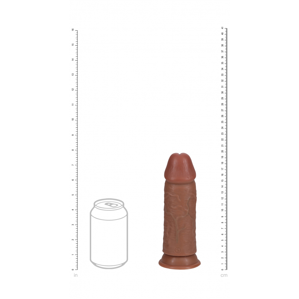 Realrock Extra Thick Realistic Dildo No Balls 8" Tan