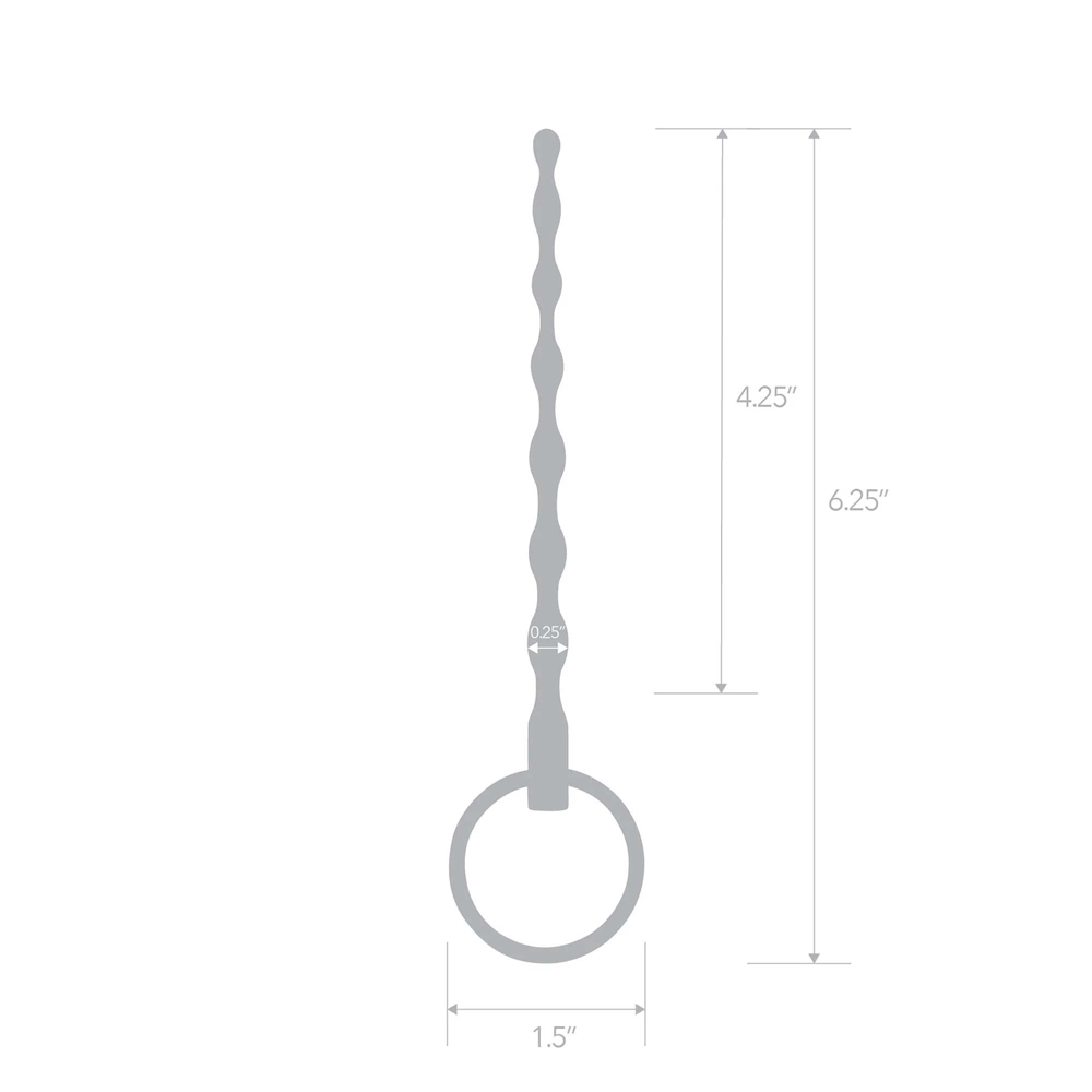 4.25" Stainless Steel Ribbed Urethral Sound