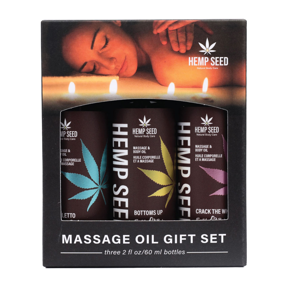Hemp Seed Valentine '25 Massage Oil Trio Gift 2 oz.