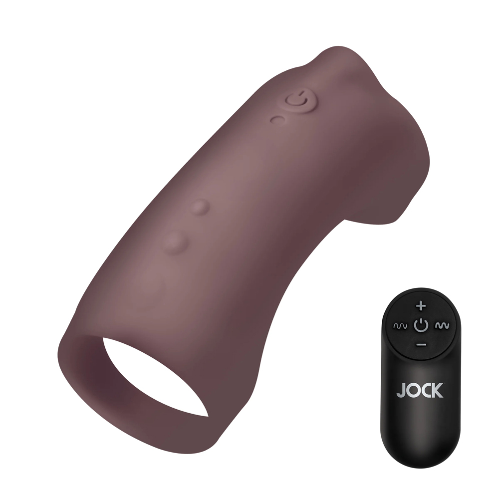 Jock Vibrating Silicone Penis Sleeve Dark