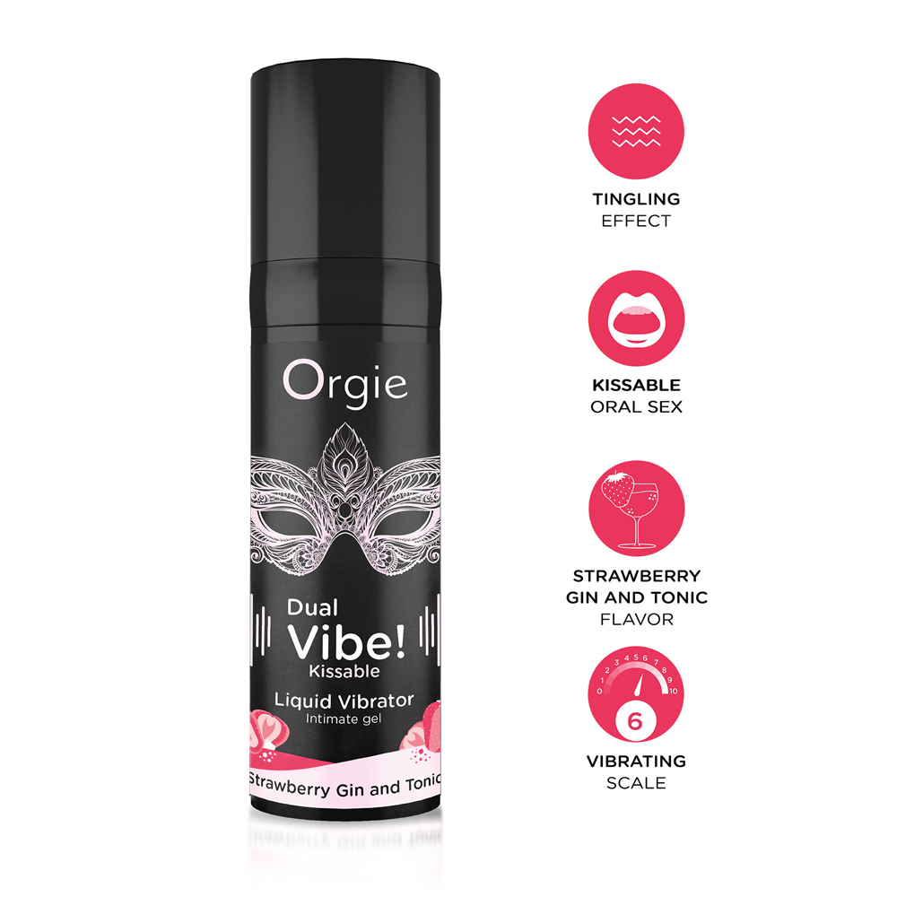 Orgie Dual Vibe Kissable Liquid Vibrator Strawberry Gin And Tonic