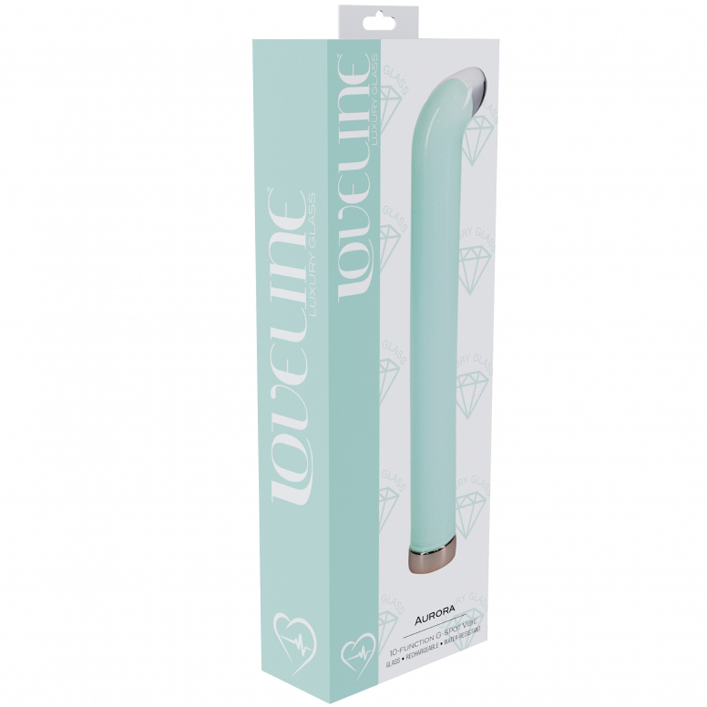 Loveline Aurora 6.3" G-Spot Glass Vibrator Green
