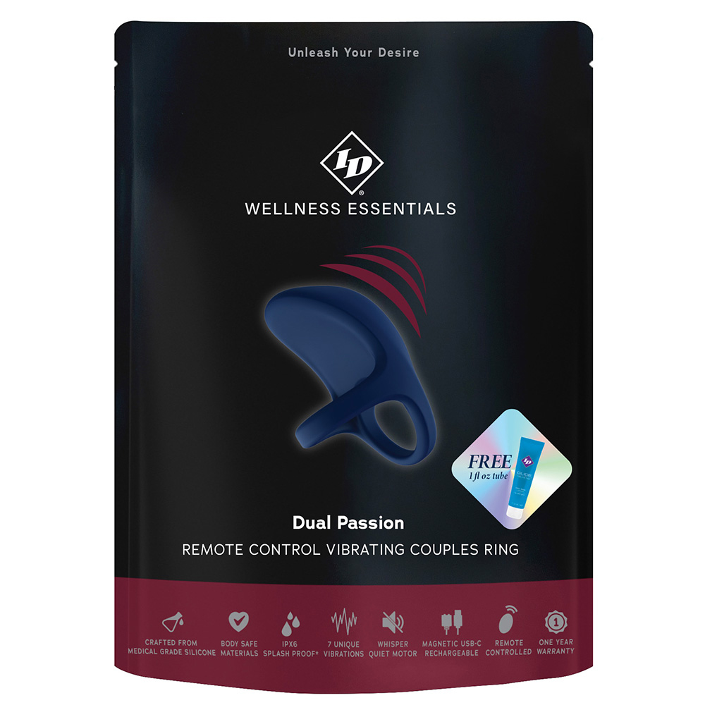ID Dual Passion Couples Remote Control Vibrating Ring Bag