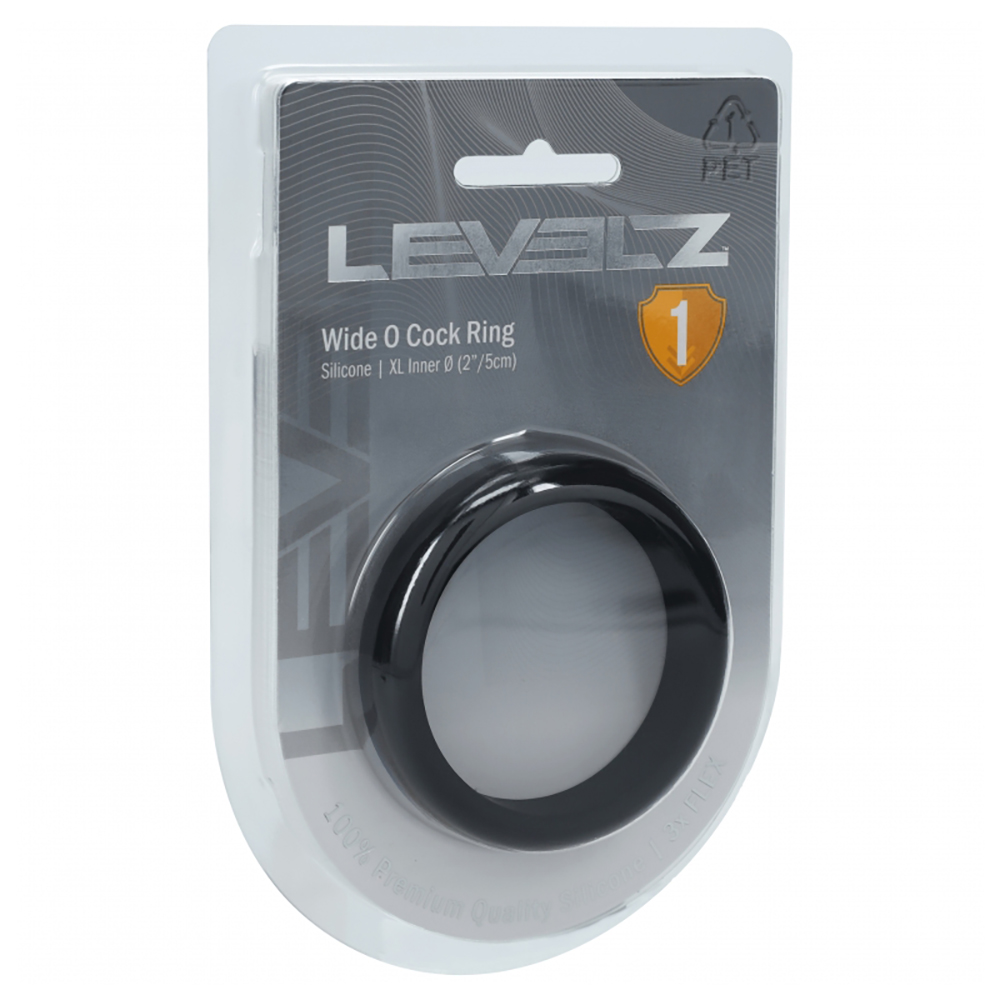 Levelz Wide O Silicone Cock Ring XL 50mm Black