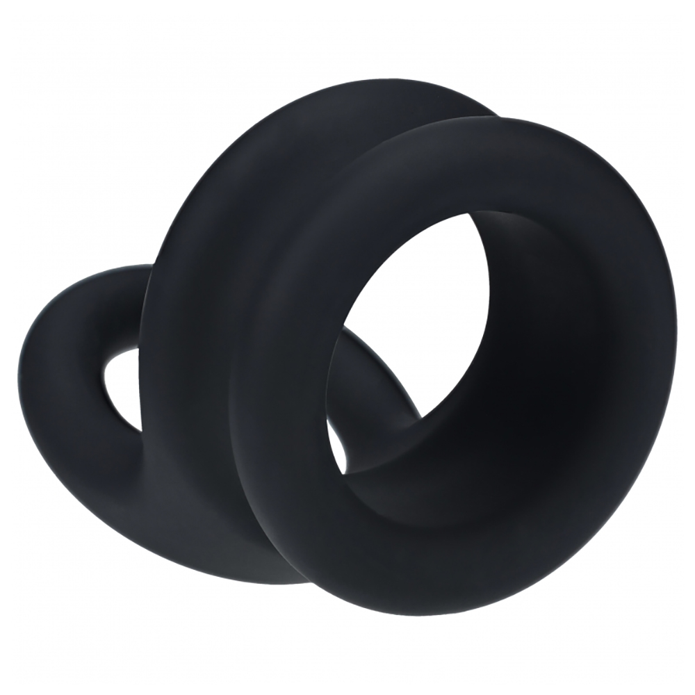Levelz Wide Double O Silicone Cock Ring M Black