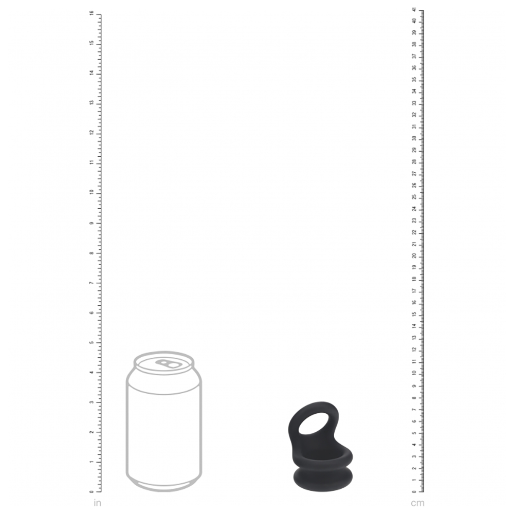 Levelz Wide Double O Silicone Cock Ring M Black