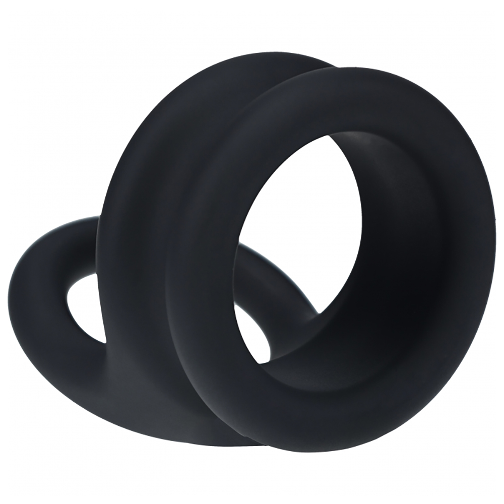 Levelz Wide Double O Silicone Cock Ring L Black