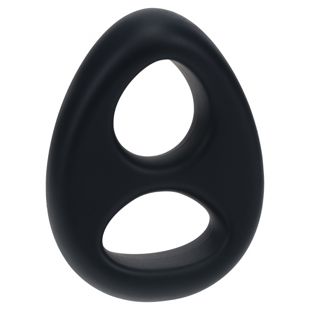 Levelz Double Liquid Silicone Cock & Ball Ring Black