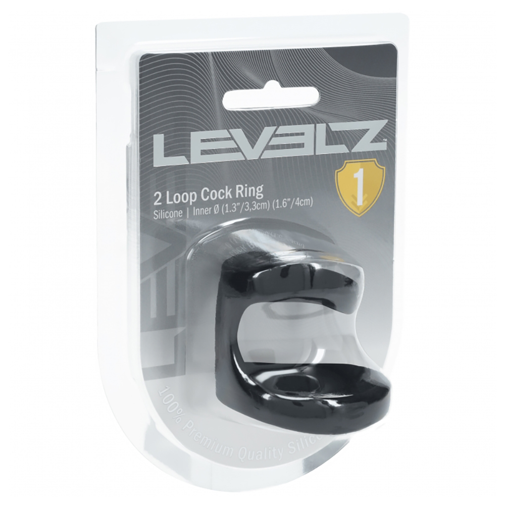 Levelz 2 Loop Silicone Cock Ring Black