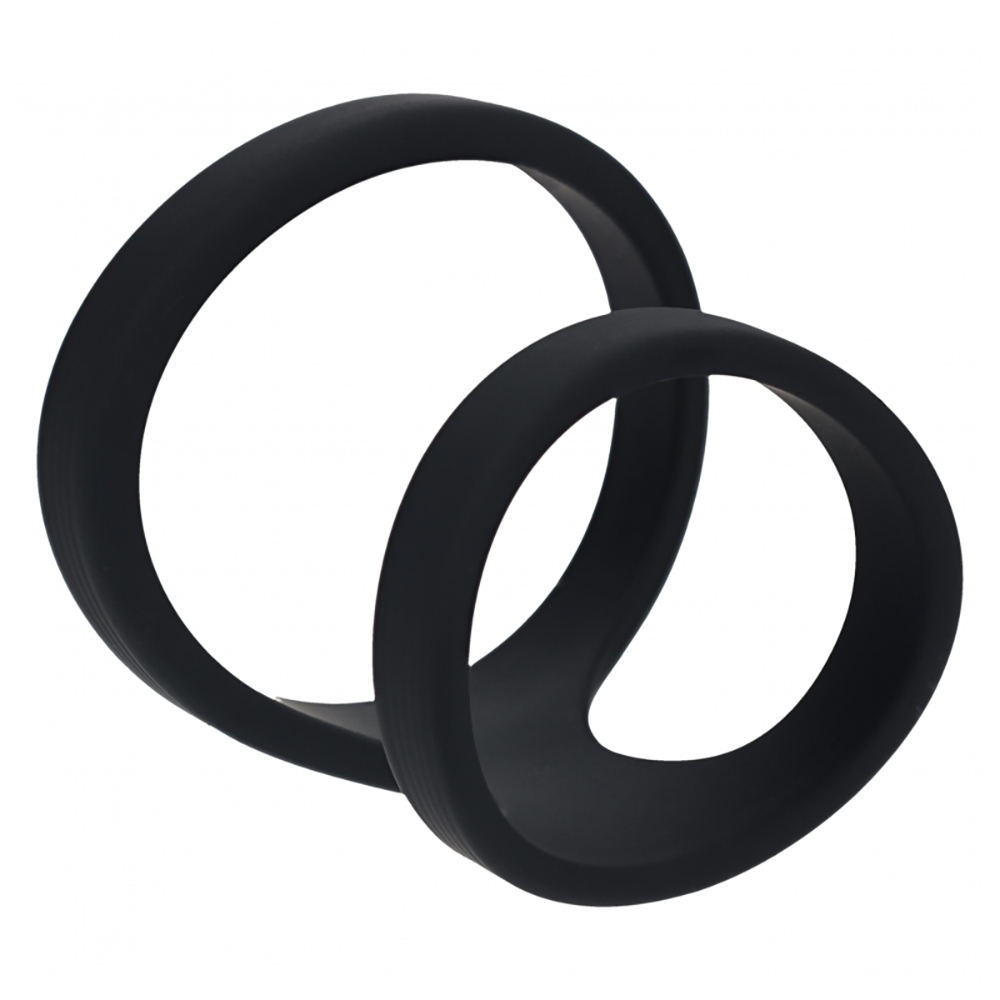 Levelz 2 Loop Silicone Cock Ring Black