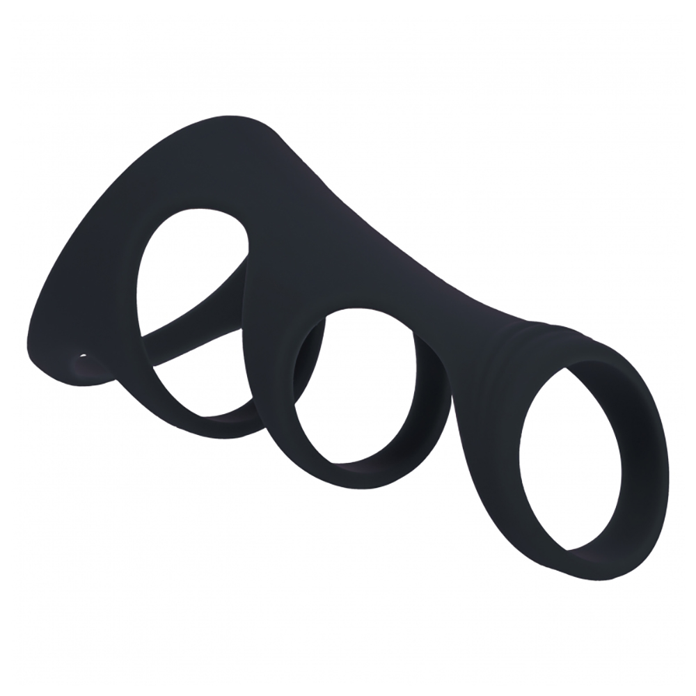 Levelz 3 Loop Silicone Cock Ring Black