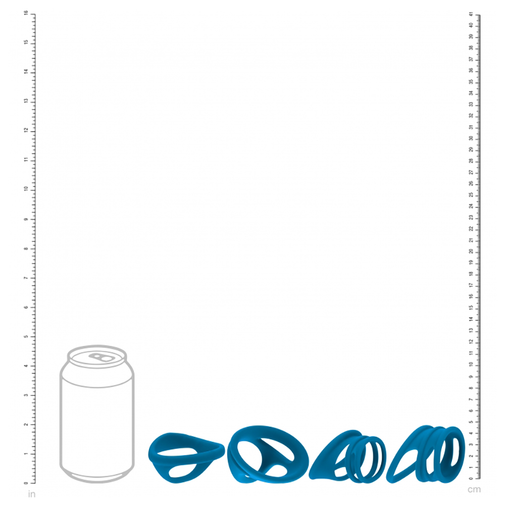 Levelz Set Of 4 Silicone Cock & Ball Rings Teal