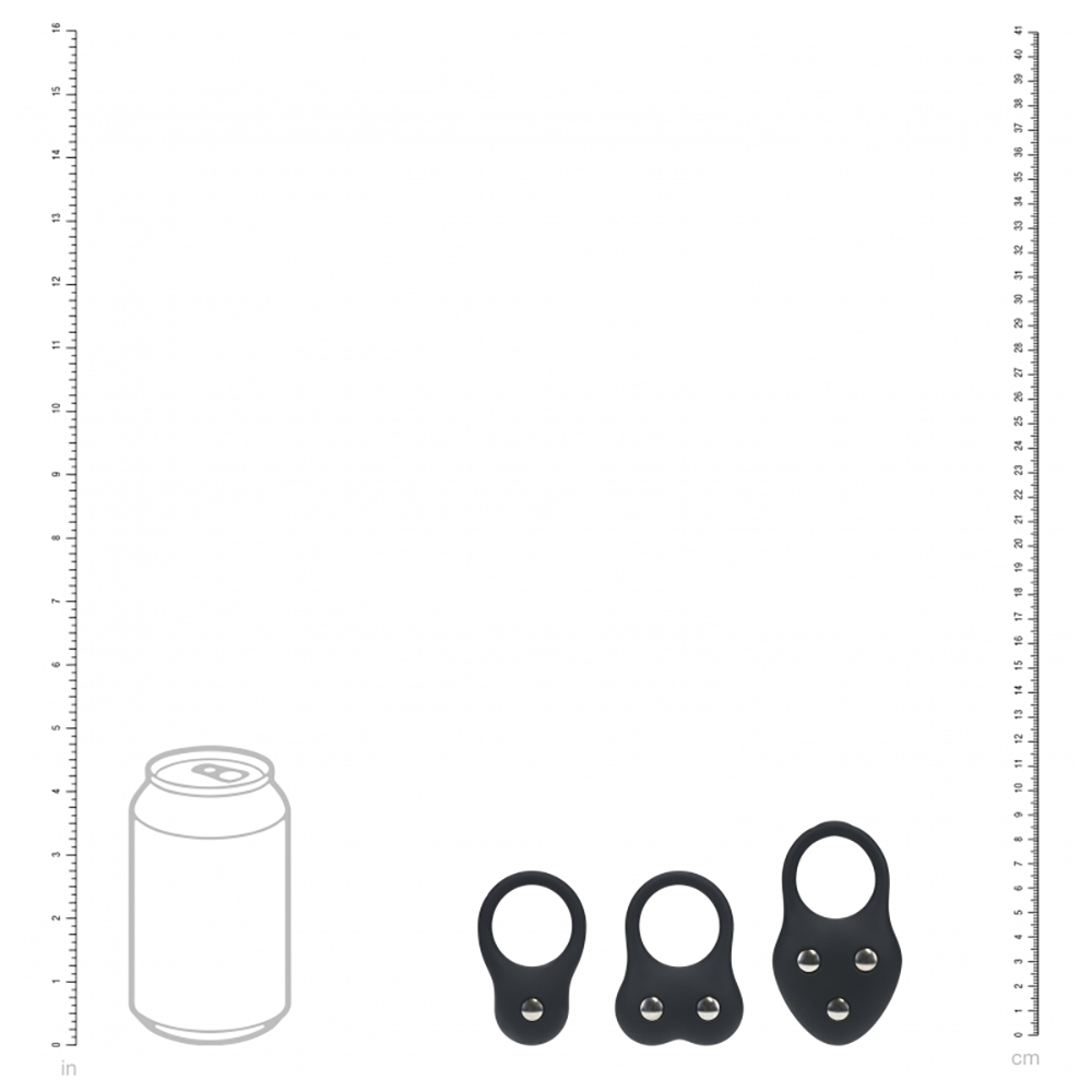 Levelz Silicone Training Cock Ring Set S/M/L Black
