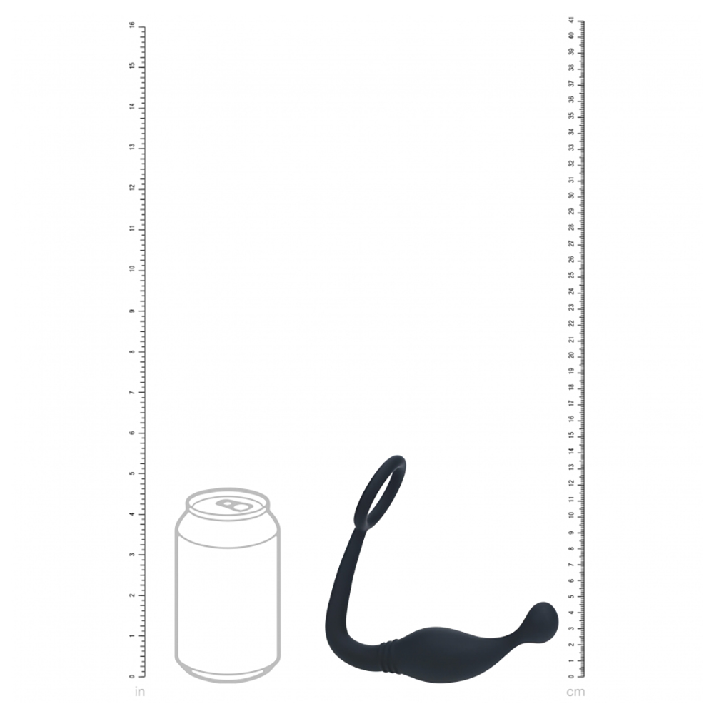 Levelz Silicone Cock Ring With Prostate Stimulator L Black