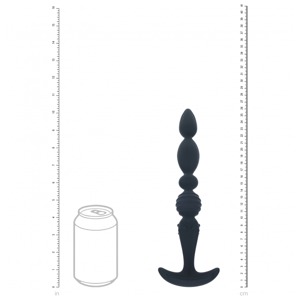 Levelz Multi Textured Silicone Flared Anal Probe Black