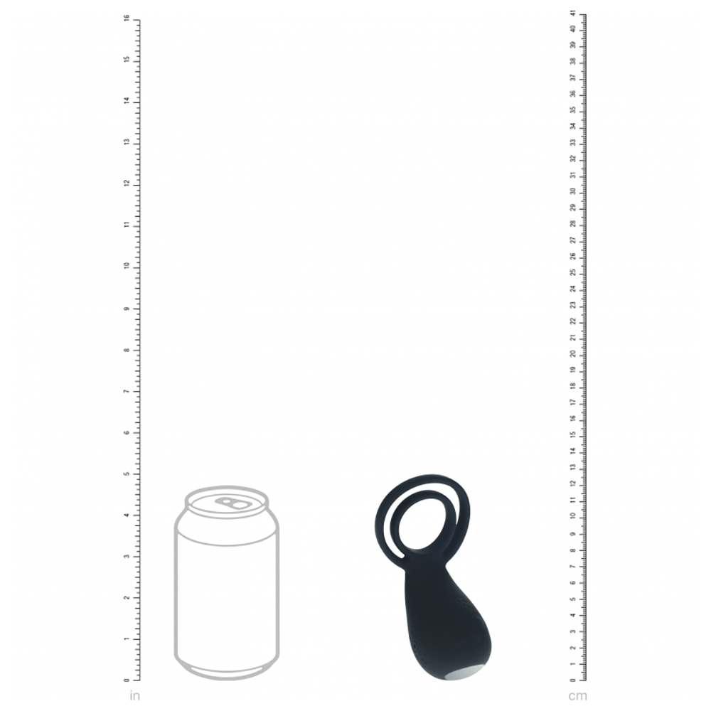 Levelz Vibrating Cock And Ball Ring With Paw Stimulator Black