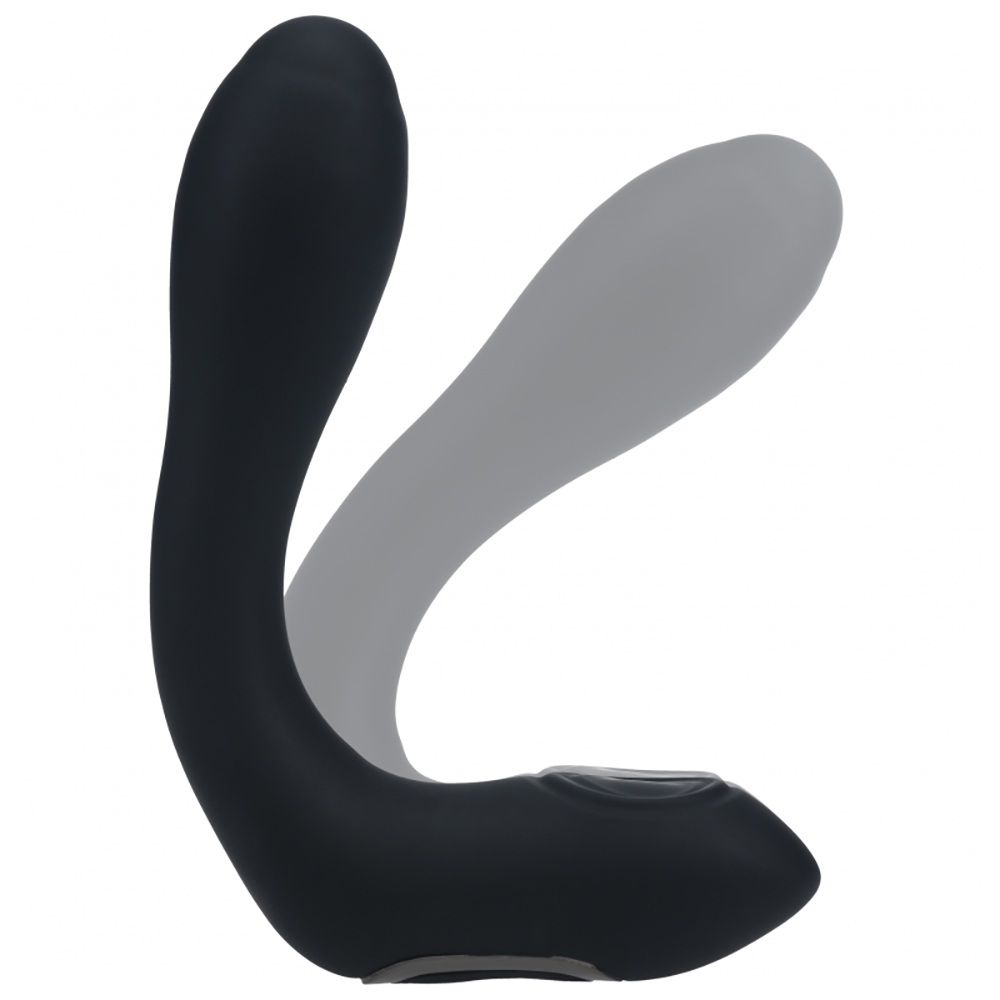 Levelz Vibrating Heating Bendable Tapping Silicone Prostate Stimulator Black