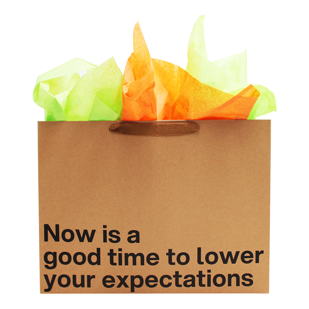 Lower Your Expectations Large Gift Bag