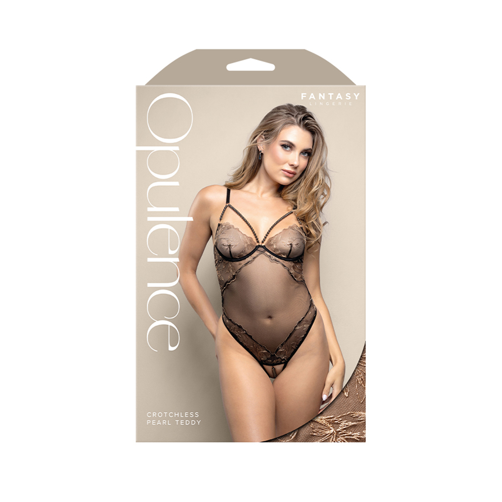 Crotchless Pearl Teddy L/Xl