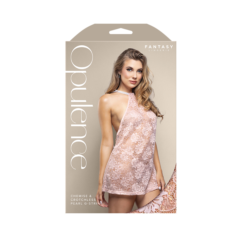 Chemise & Crotchless Pearl G-String S/M