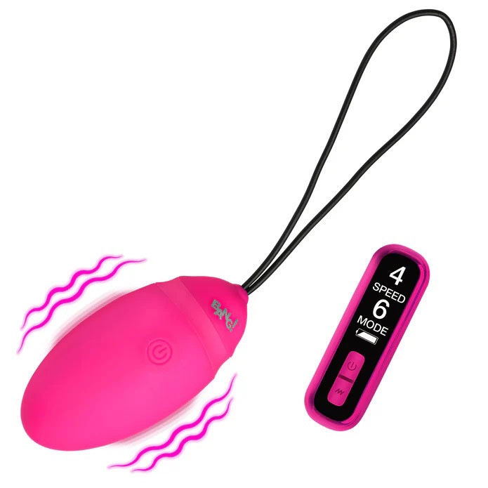 Vibrating Silicone Egg With Digital Remote - Pink