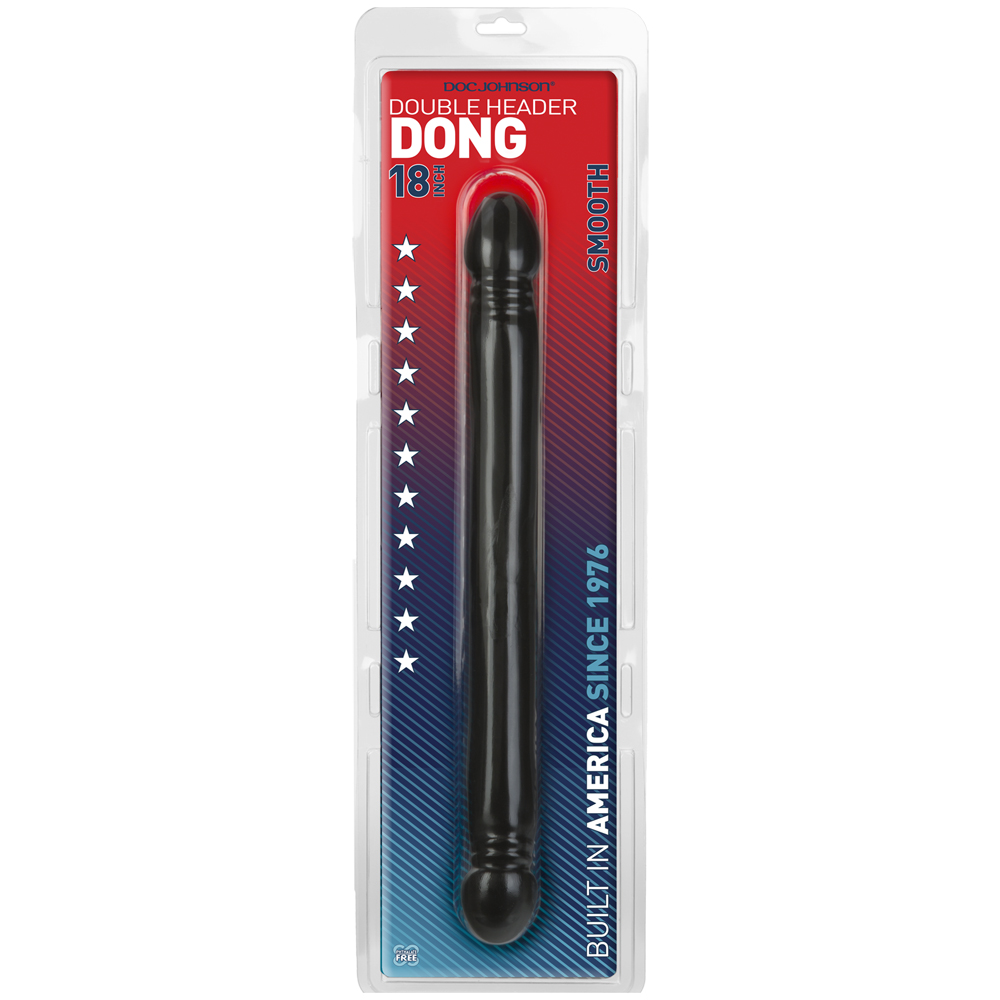 Double Header Dong - 18" - Smooth Black