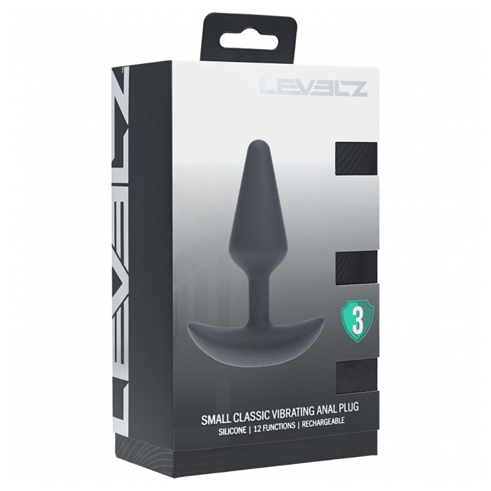 Levelz Classic Vibrating Silicone Anal Plug Small Black