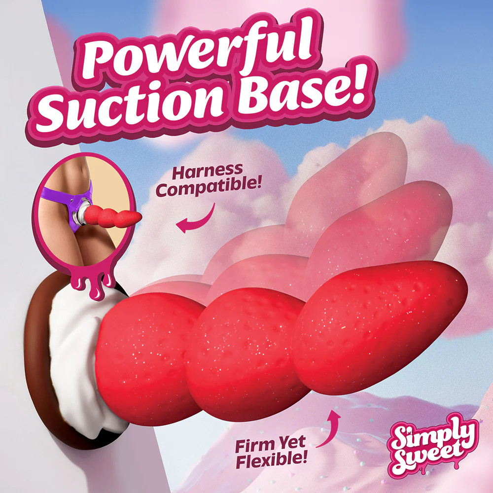 Simply Sweet Strawberry Sweet Cream Premium Silicone Dildo