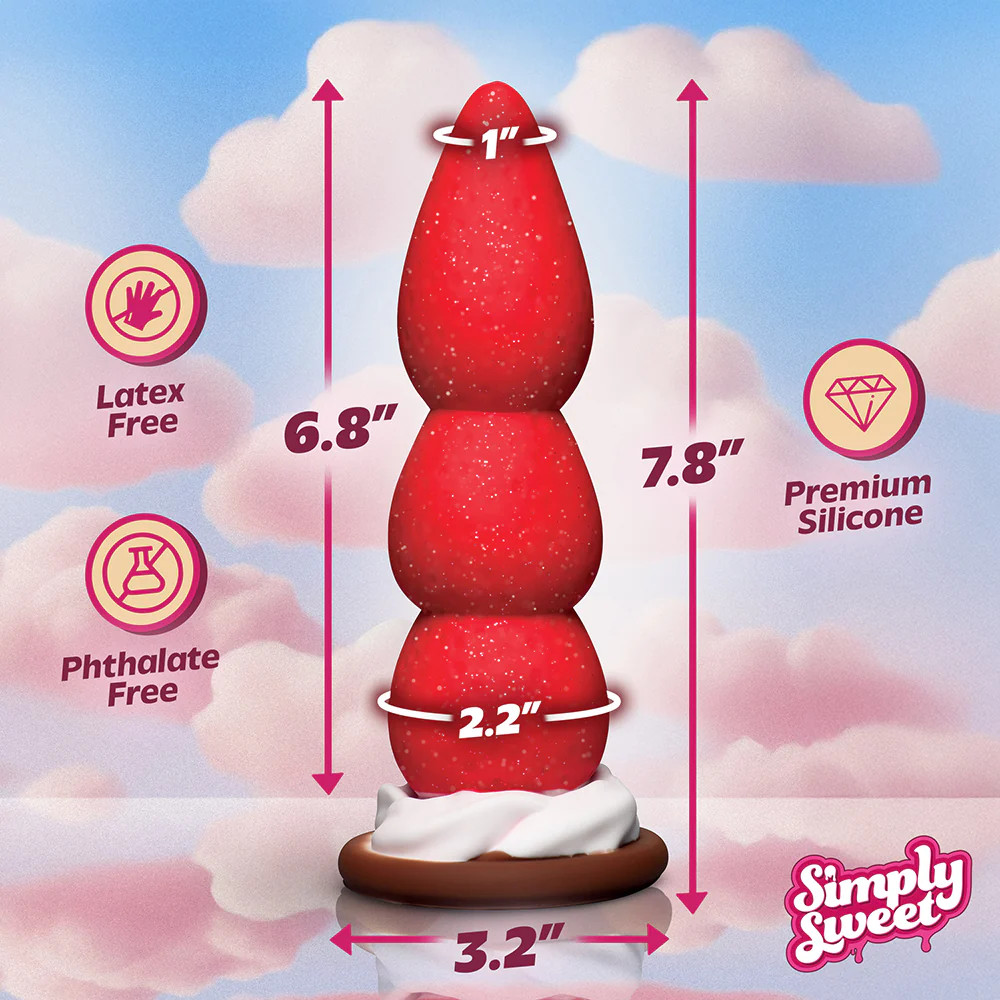 Simply Sweet Strawberry Sweet Cream Premium Silicone Dildo