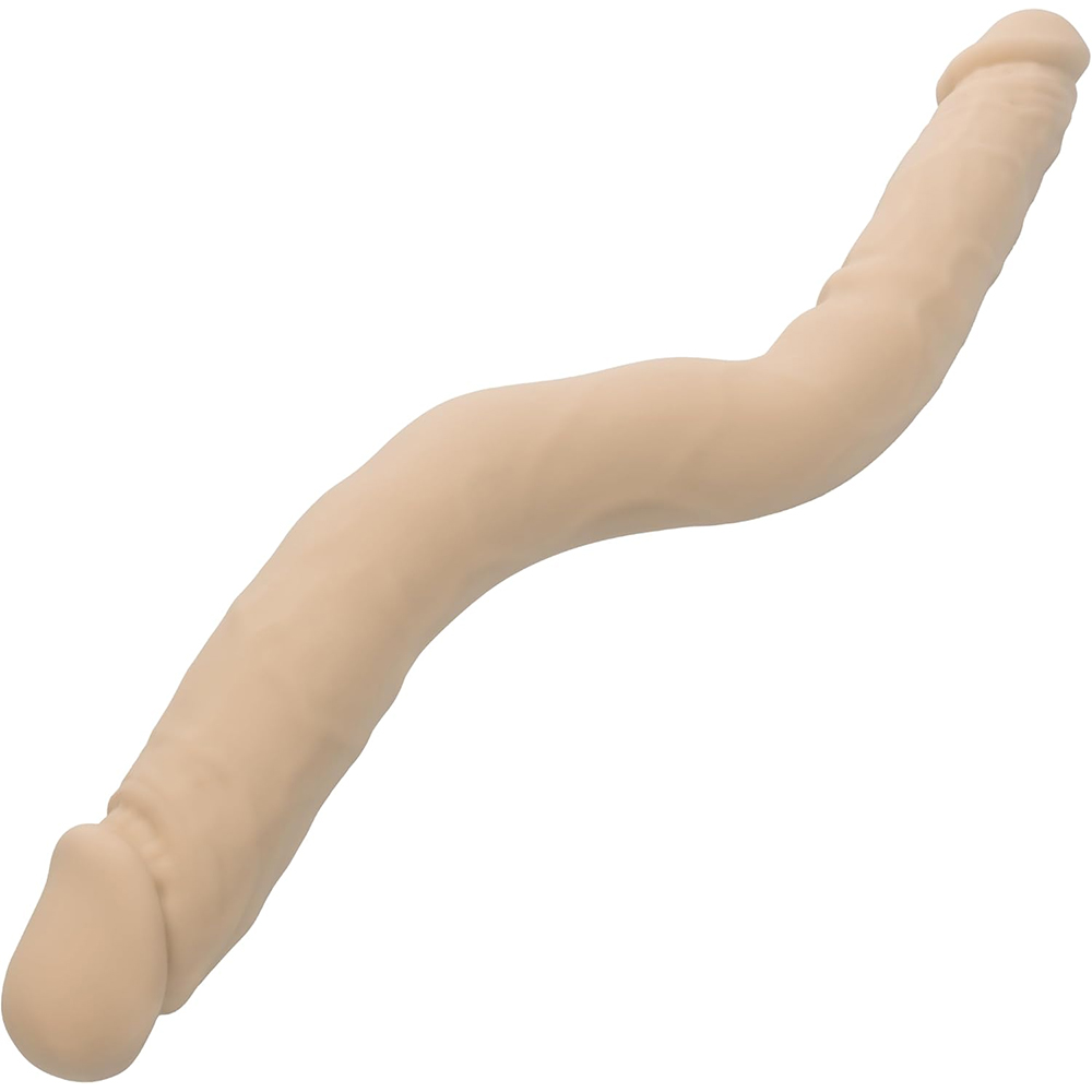 Silicone Studs Bend And Hold Dual Dong 12" Ivory