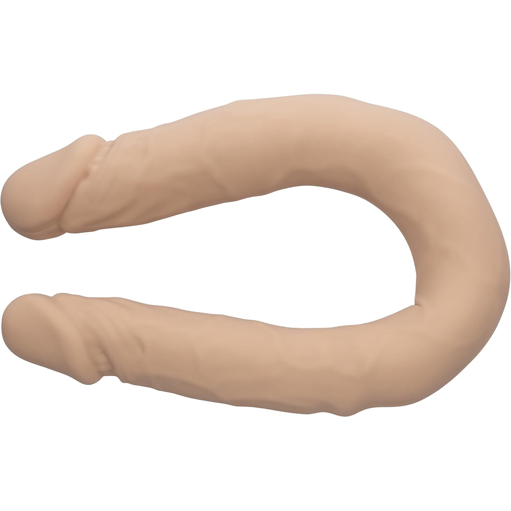 Silicone Studs Bend And Hold Dual Dong 12" Ivory
