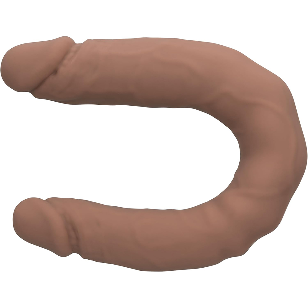 Silicone Studs Bend And Hold Dual Dong 16" Brown