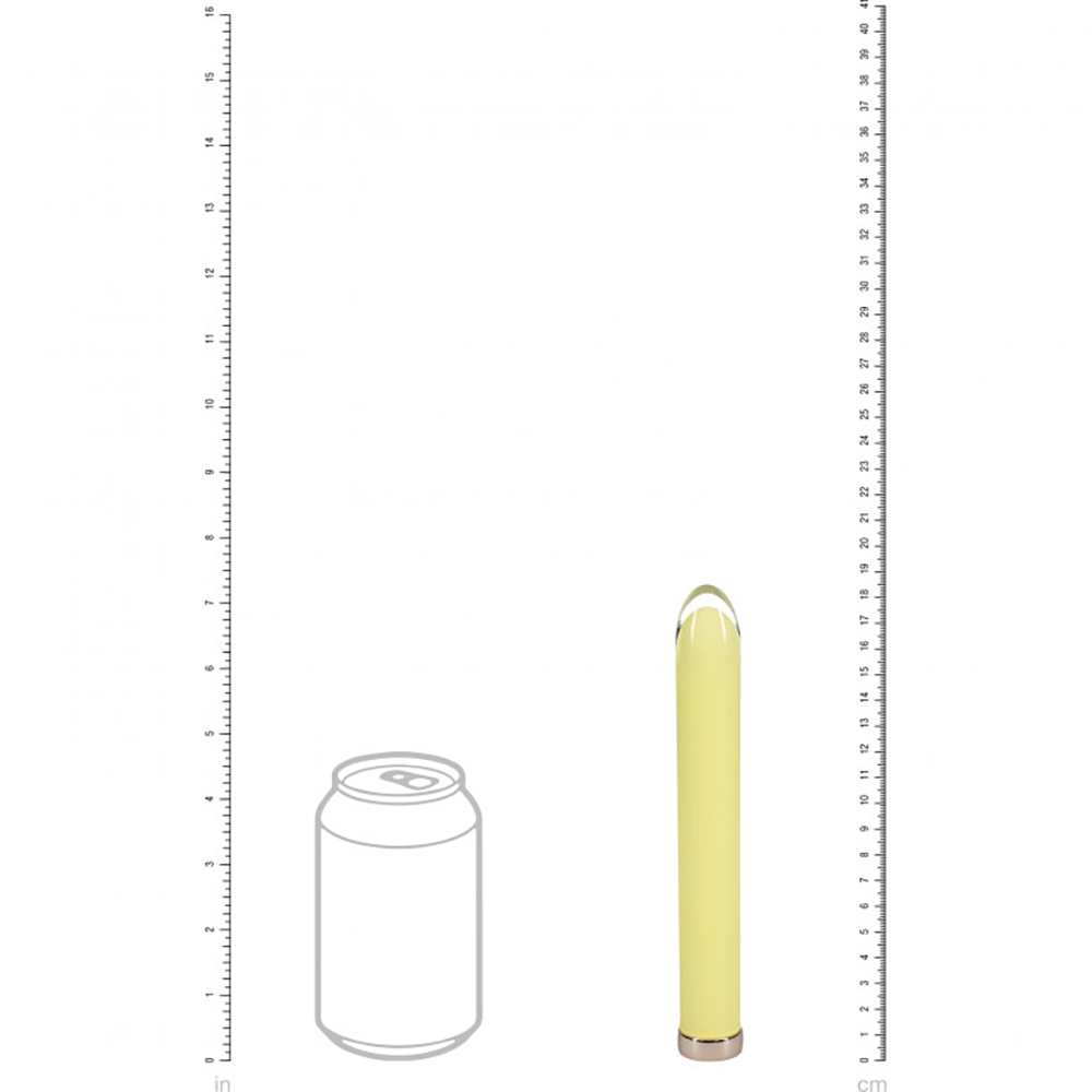 Loveline Sparkle 6.3" Glass Vibrator Yellow