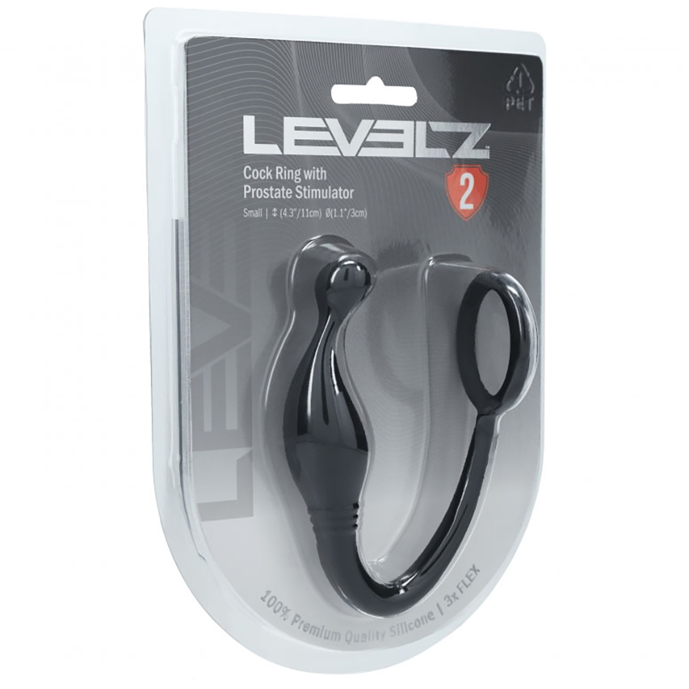 Levelz Silicone Cock Ring With Prostate Stimulator S Black
