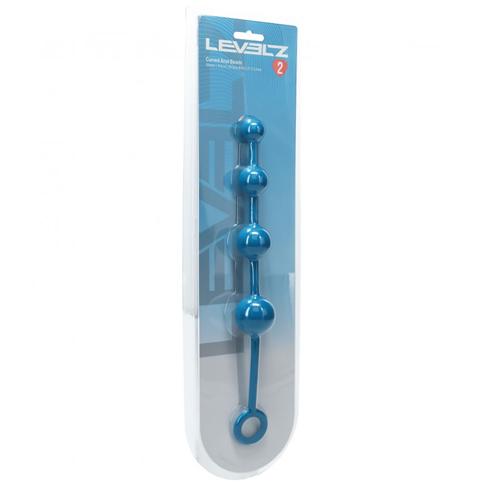 Levelz Curved Silicone Anal Beads Teal