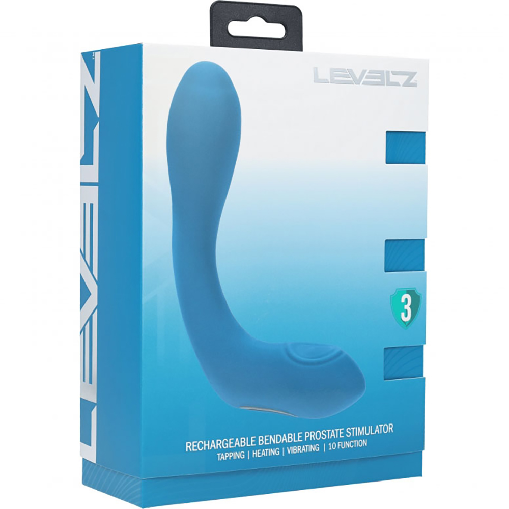 Levelz Vibrating Heating Bendable Tapping Silicone Prostate Stimulator Teal