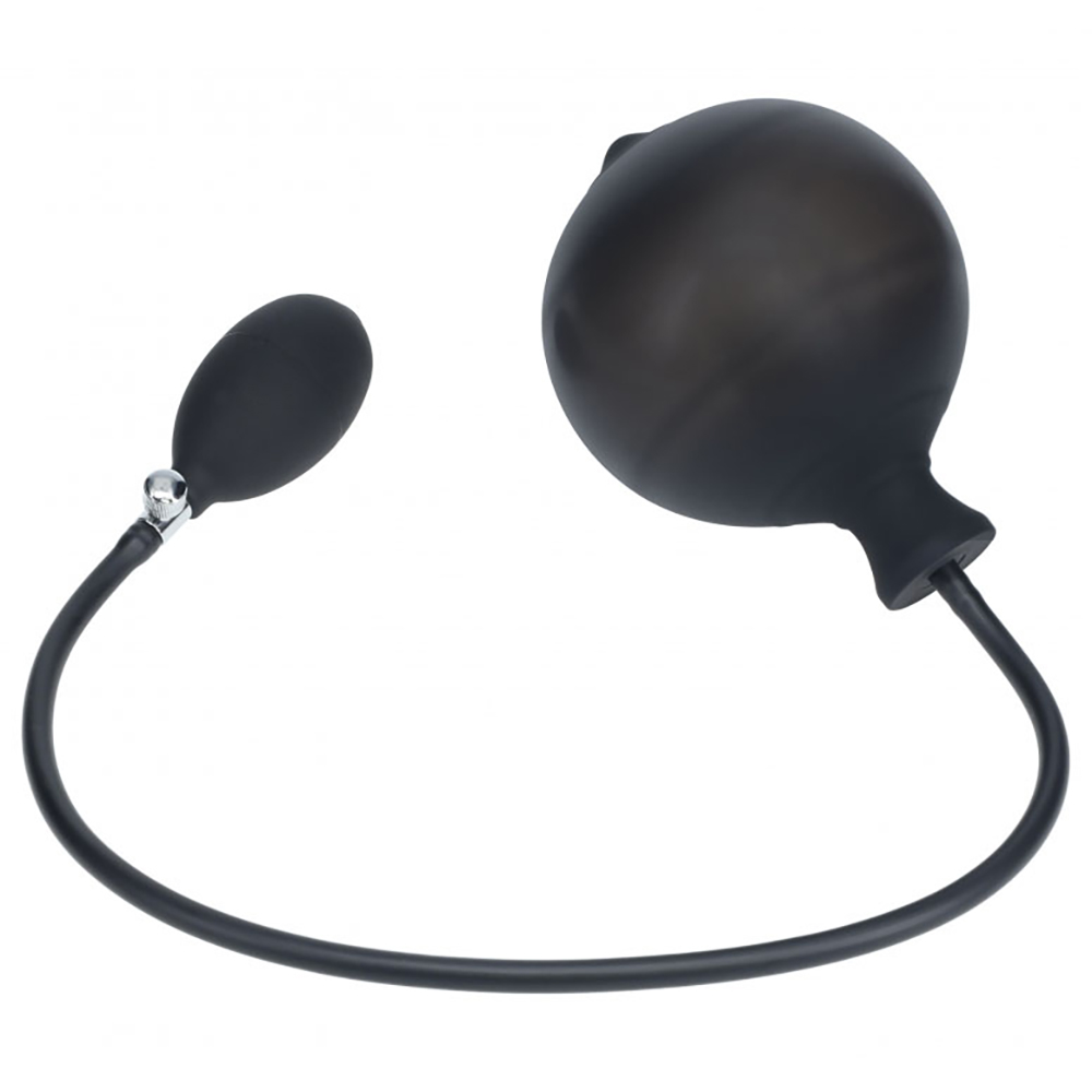 Levelz Ribbed Inflatable Silicone Anal Plug Black