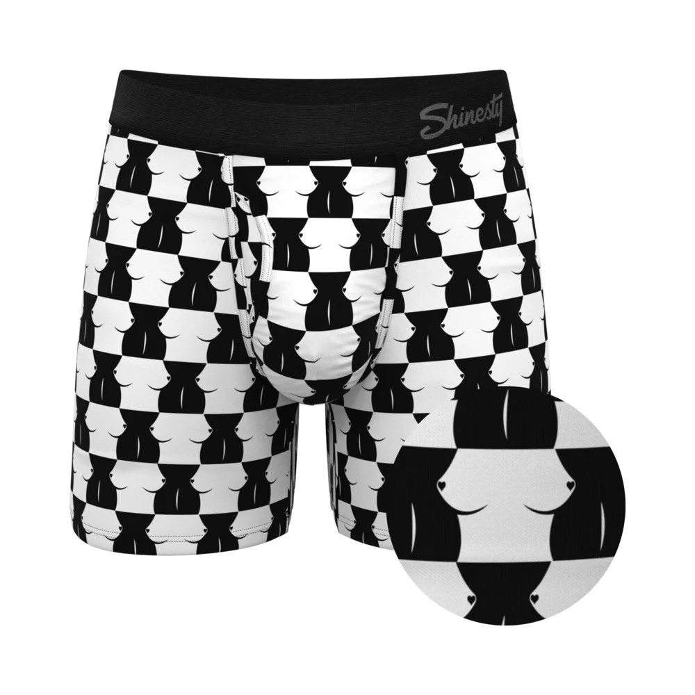 Shinesty The Chest Mate Checkered Ball Hammock Pouch Underwear with Fly 3XL