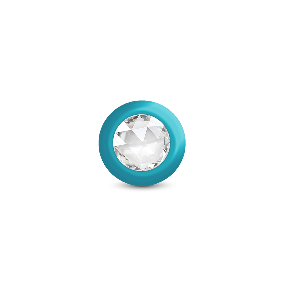 Eluxe Vibrating Clr Gem Bluombre Plug Sm With Remote