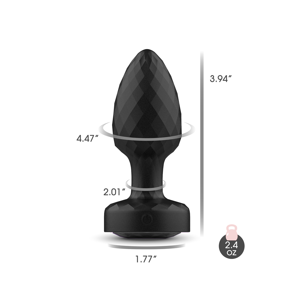 Twila Twirling Smoke Gem Light Up Vibrating Plug With Blk Heart Remote