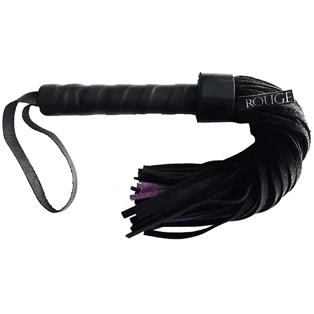 Rouge Short Suede Flogger With Leather Handle Black/Purple