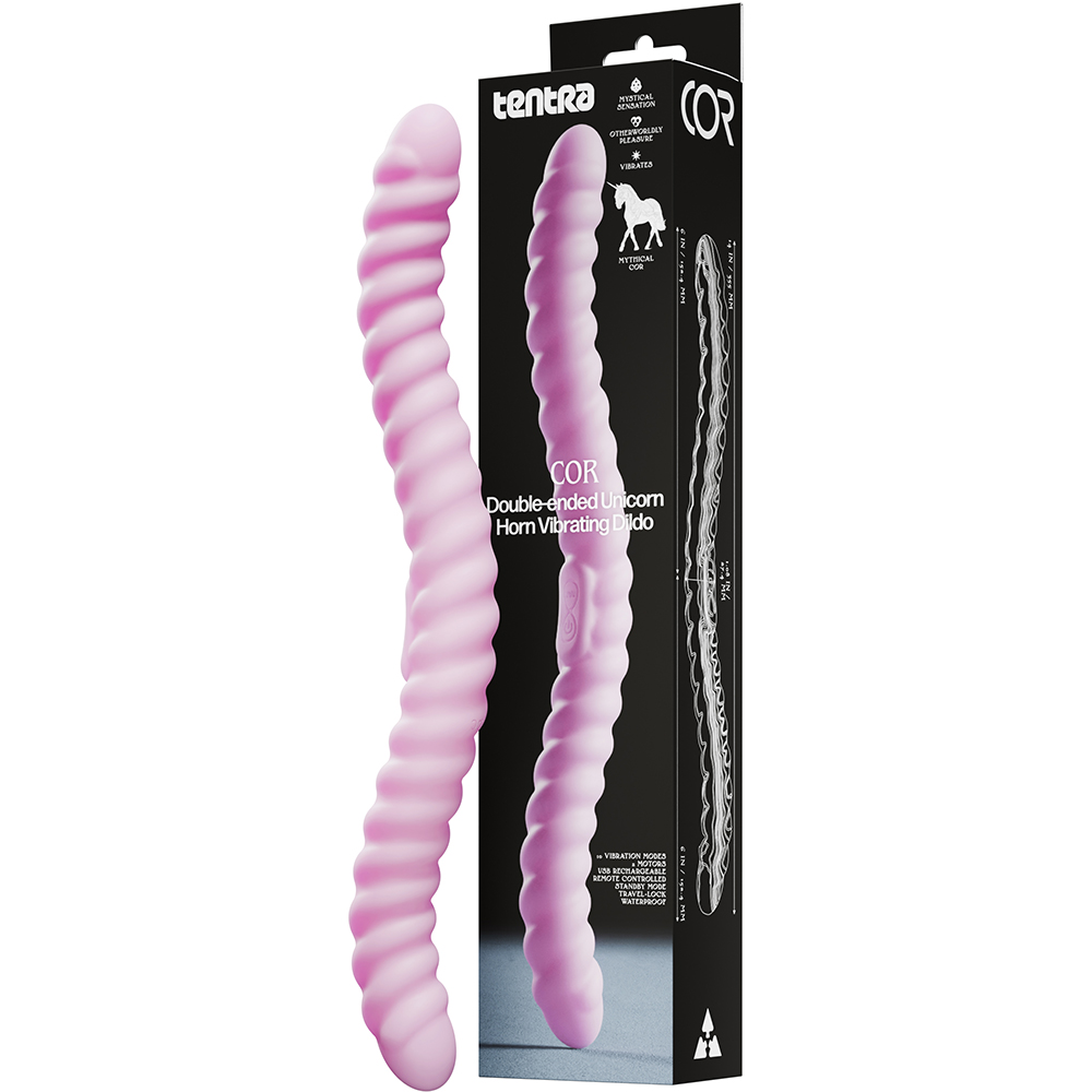 Cor Unicorn Horn Double-Ended Vibrating Dildo Pink