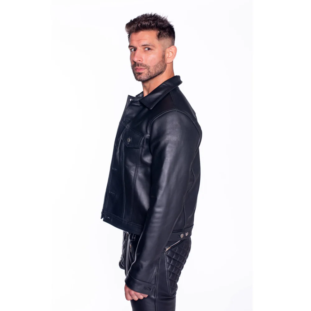Prowler RED Leather Trucker Jacket M