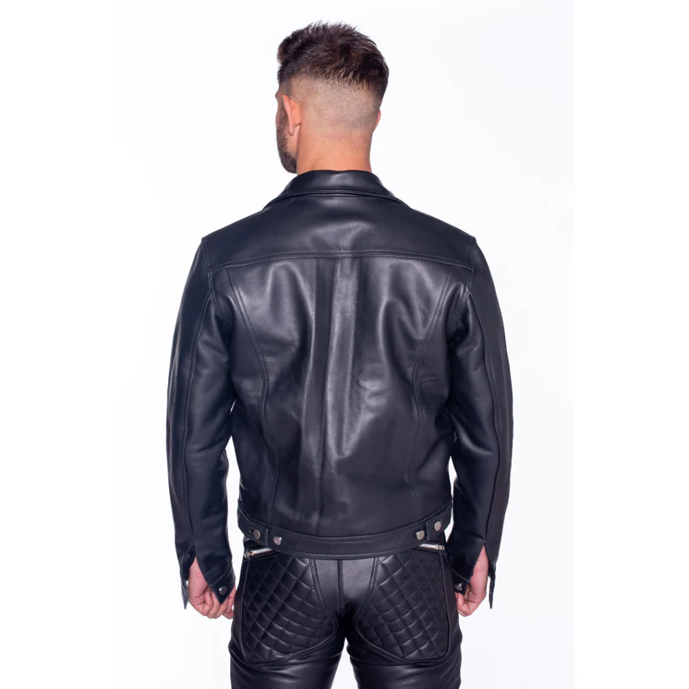 Prowler RED Leather Trucker Jacket M
