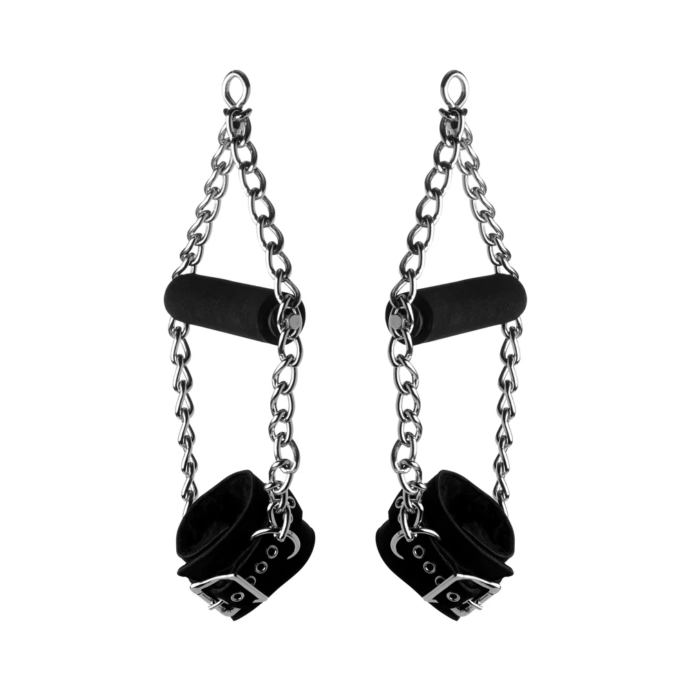 Strict Leather Fur Lined Nubuck Suspension Cuffs with Grip