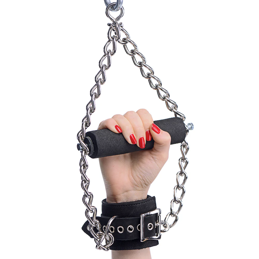 Strict Leather Fur Lined Nubuck Suspension Cuffs with Grip
