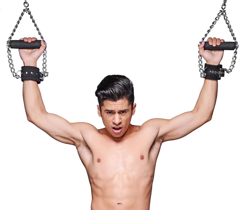 Strict Leather Fur Lined Nubuck Suspension Cuffs with Grip