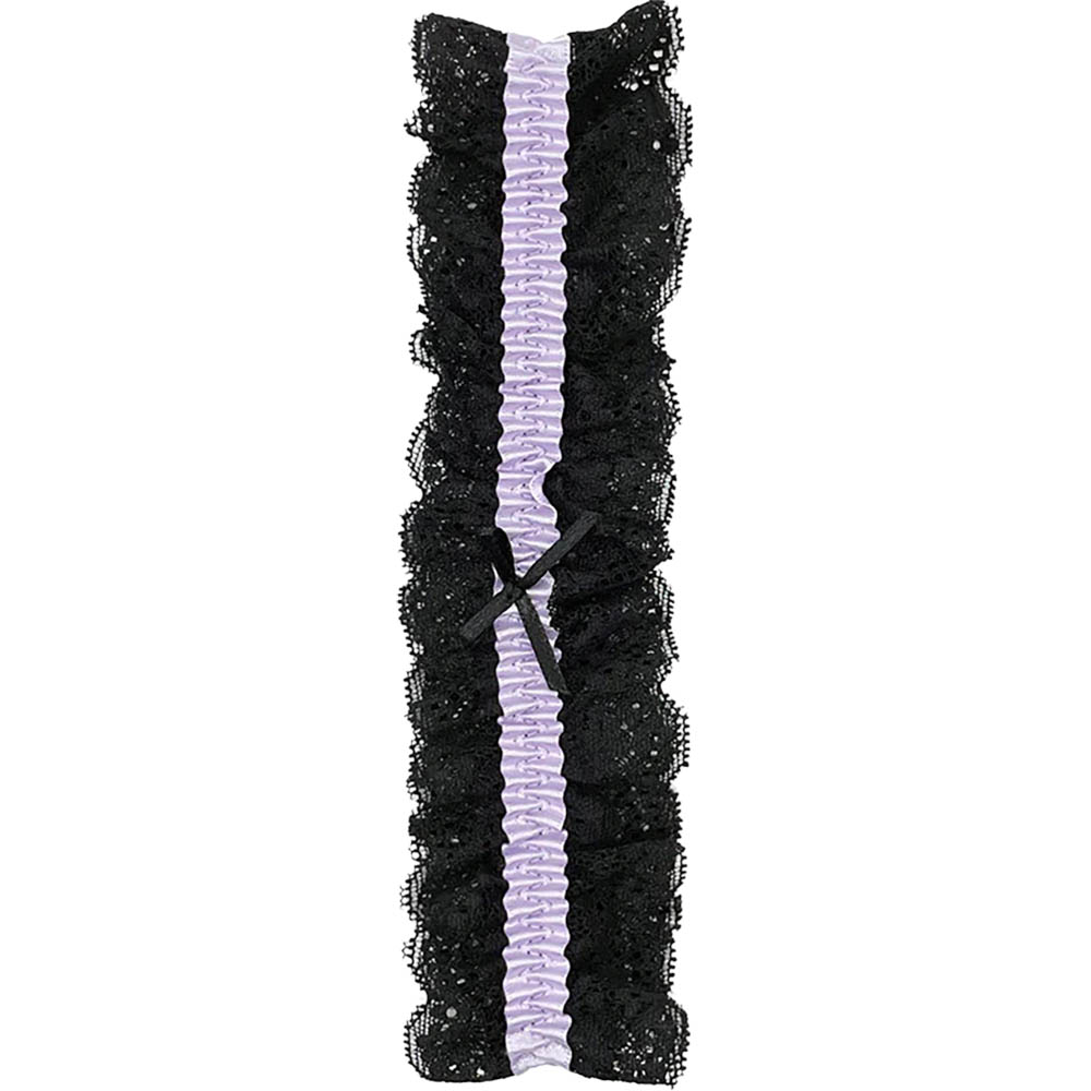 Lace Garter Black/Lilac O/S