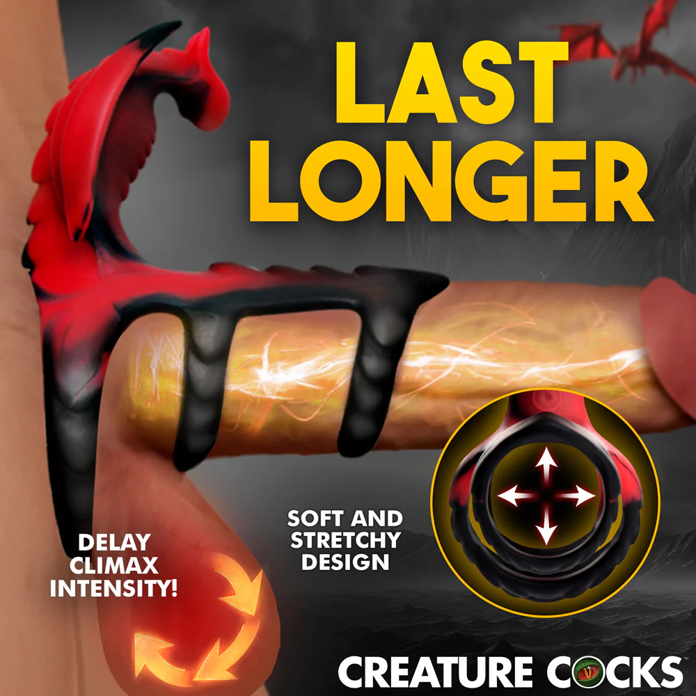 Creature Cocks Dragon Flight Vibrating Silicone Cock Ring