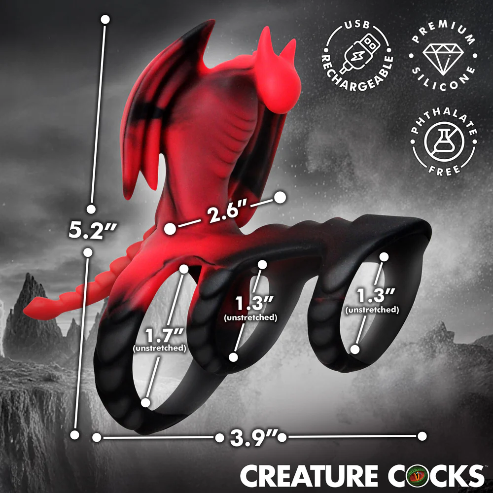 Creature Cocks Dragon Flight Vibrating Silicone Cock Ring